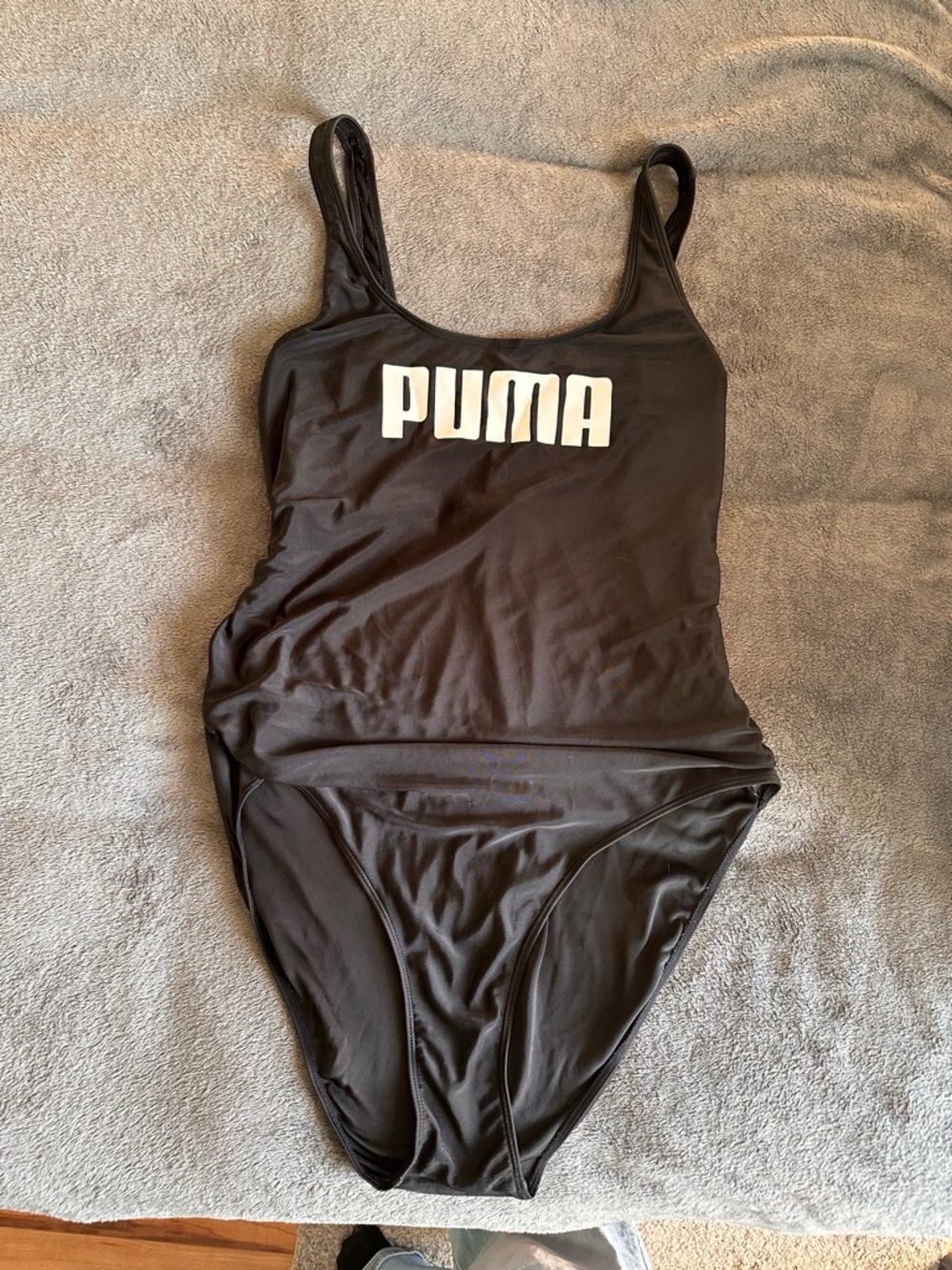 Puma Black Swimsuit with White PUMA Logo